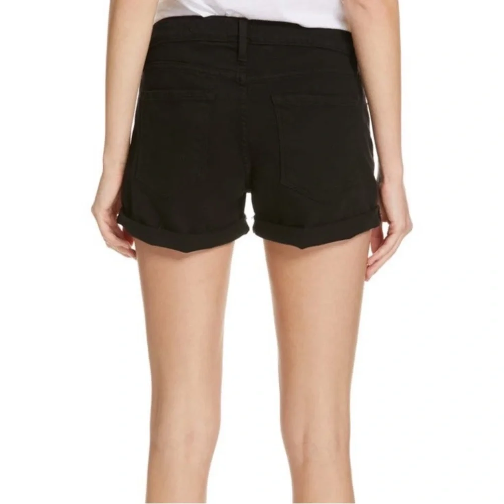 FRAME LE CUTOFF BLACK DENIM SHORTS